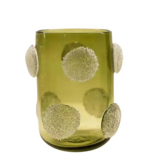 VASO EM VIDRO COM RELEVO