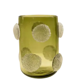 VASO EM VIDRO COM RELEVO