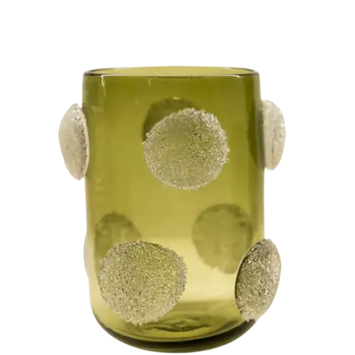 VASO EM VIDRO COM RELEVO