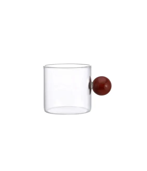 Xícara em Vidro e Alça Esfera