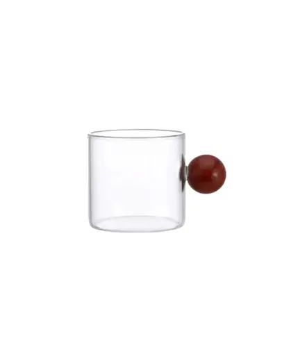 Xícara em Vidro e Alça Esfera