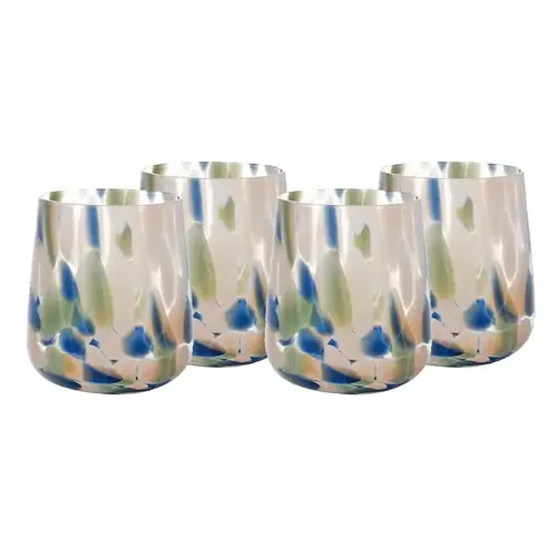 Conjunto de Copos Vidro Bicolor
