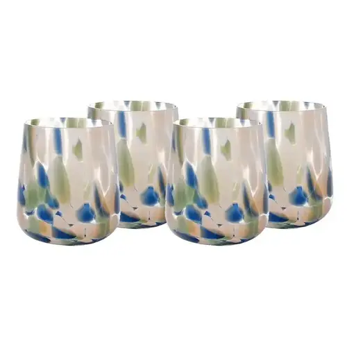 Conjunto de Copos Vidro Bicolor